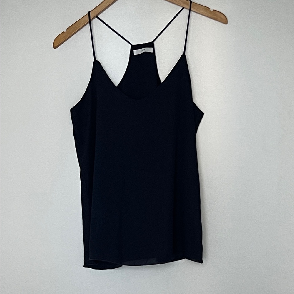 Elegant Navy Blue Women's Top with Racer Back